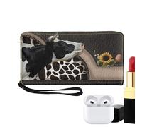 Générique Cow Wallets for Women, Cute Cow Print Wallet, Stylish Money Purse for Ladies, Soft Credit Card Holder Wallet, Women's Cow Print Money Wallet, Fashionable Wallet for Girls, mehrfarbig, Se