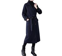 Générique Damen-Mantel, Winter, lang, Trenchcoat, Knopfleiste, Trenchcoat, Winter, warm, langer Parka für Mädchen, aus Wolle, Dufflecoat, Jacke, Damen, schick und elegant, Marineblau, 46