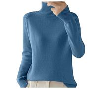 Générique Damen-Pullover mit Rollkragen, Strickpullover, Langarm, Stehkragen, Unterziehpullover, Basic, Wollpullover, Vintage, dickes Garn, Rollkragen, Damen, Winter