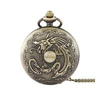 Générique Dragon Pocket Watch für Männer - Unisex Tier Design, dekorativ, mechanisches Uhrwerk, klassisches Kettenzubehör | Elegant Vintage Timepiece für Männer Frauen Kostüm Cosplay Collectors