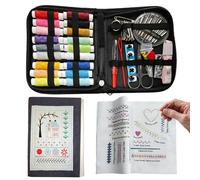 Générique Embroidery Stitches Book Kit, Nähbücher für Anfänger, Artistic Embroidery Sewing Guide mit Nadel, tragbares Reise-Mini-Sewing-Set für Bastelfreunde, 33,7 x 24 cm