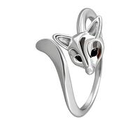 Générique Fox Ring, verstellbar, niedlich, offener Ring, Tarnish-Resistant Silver & Gold Fox Jewelry, verstärkter Komfort-Flex-Band, Smooth Snag-Free Design | Für die Tochter Geburtstag Geschenk, Se