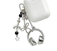 Générique Headphone Bag Charm | Fashion Musical Theme Decoration | Headphone Charm | für Purse, Tote, Backpack, Autoschlüssel, Herren, Damen, Teenager, Mädchen, Freundin, Lady, mehrfarbig, Silver