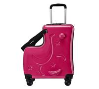 Générique Kids Ride Suitcase, 3-Digit Password Lock Kids Luggage, Kids Ride Travel Luggage, 50,8 cm Trolley Case with Seat Belts, Ride Trolley Case with Handlebars, Pedal Travel Luggage for Kids