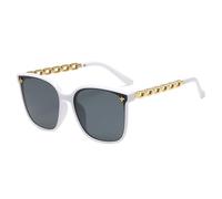 Générique Modische Damen-Sonnenbrille - Retro-Brille für Damen | Vintage-Rahmen mit UV-Schutz - Fahren, Angeln, , Festivals und Outdoor-Aktivitäten, Weißer Rahmen, schwarze und graue Teile, Se