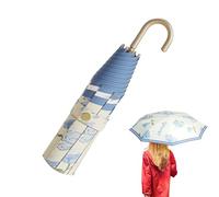 Générique Reise-Regenschirm | UV-geschützter Regenschirm | kompakte Struktur und faltbar mit J-Griff für den Einsatz in der Stadt, Reisen, Wandern und Outdoor-Aktivitäten, blau, Se référer au