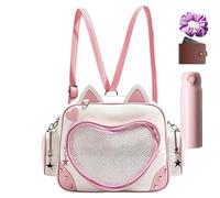 Générique Reiserucksack für Frauen, Katze, Multi-Compariments, Schultertasche | Klein und leicht für Mädchen - für Büro, Arbeit, Schule, Wandern, Wochenende, Picknick, Road Trip, Rosa, Se référer au