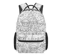 Générique Rucksack zum Ausmalen, Schulranzen, Studenten, DIY, bedruckt, Kuh | Studententasche für Mädchen, Eltern, Reisen, Urlaub, Picknick, Camping