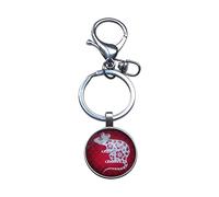 Générique Schlüsselanhänger, Taschenschmuck, Ratte, chinesisches Sternzeichen, 9 x 3 cm, Edelstahl