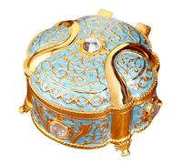 Générique Schmuckschatulle für Damen, Schmuckhalter Organizer | Schmuckkästchen aus Metall, Vintage, elegante Schmuck-Aufbewahrungsbox, tragbares Schmuckkästchen für Ohrringe