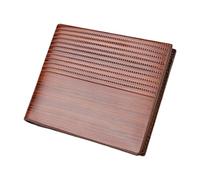 Générique Slim Bifold Wallet, Vintage Handmade Faux Leather, Minimalist Men's Wallet with ID Window & Multi-Card Storage, Classic Gift for Him, Multiple Storage, 4,52 x 3,93 x 0,6 Zoll, Pale Red, Se