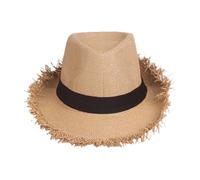Générique Strandhut aus Stroh | Kostümzubehör Karneval mit breiter Krempe, Cowboyhut aus Stroh - für Garten Pool Party Karneval Wandern Angeln Urlaub Sommer