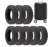 Générique Suitcase Wheel Cover, 8 x Silikon Waterproof Protectors for Spinner Wheels, Silent Protective Covers for Luggage, Durable and Quiet Travel Accessories for Suitcase Protection, Schwarz , Se