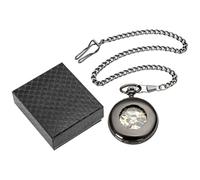 Générique Taschenuhr - 4 cm Zifferblatt Mechanische Taschenuhren, Vintage Herrenuhren mit Kette | Skelett-Mechanische Skelett-Uhr mit 35 cm Metallkette, Gehäuse