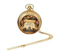 Générique Taschenuhr Vintage - mechanisches Design zum Gedenken | Antikes Uhrwerk, mit Kette | Geschenk für Hochzeit Party, modisches Accessoire, Kollektion, 5,9 cm, Declaration Of Independence