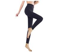 Générique Thermo-Strumpfhose für Damen, dick und warm, Damen, falsch, transparent, Leggings, Fleece, dehnbar, Winter-Fleece, Leggings, hohe Taille, Winter, für Damen, blau, 32