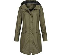 Générique Trenchcoat für Damen, wasserdicht, Wachs, Jacke, wasserdicht, mit Reißverschluss, Parka, winddicht, atmungsaktiv, für Frühling und Herbst, Armee grün, 38
