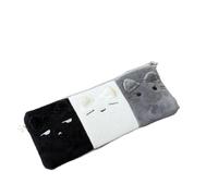 Generisch 1 Stück Schwarz Weiß und Grau Kitten Bleistift hülle Plüsch Niedliche Katze Aufbewahrung Tasche Große Kapazität Cartoon Schreibwaren Fall für Mittels chüler