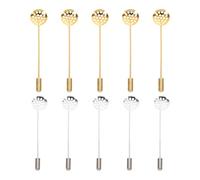 Generisch 10 Stück Runde Broschennadeln aus Zinklegierung in Silber und Gold Einfache Befestigung für Selbstgemacht Anstecknadel Projekte und Näharbeiten