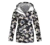 Generisch 2 Euro Artikel Herbstjacke Damen Elegant Winterjacke Lässige Hoodies, Leichte Windjacke, Langärmeliger Mantel, Reisejacke Wattierte Weste Damen Schwarz Winterjacke Damen Sale