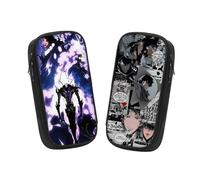 Generisch 2 PCS Solo Leveling Anime Pencil Case Bag, Pencil Cases Bag for Teenagers, Large Capacity Stationery Bag, Suitable for School Bag with Student Stationery for Girls and Boys (Sung-1)