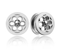 Generisch 2 Stück Ohr Tunnel Titanstahl Totenkopf-Design 8-25mm - Hypoallergener Körperschmuck zum Ohrdehnen für Piercings(Silver,19mm (3/4"))