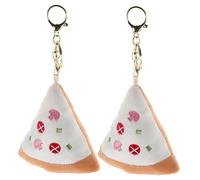 Generisch 2 Stück Süße Plüsch Pizza Schlüsselanhänger Cartoon Pizza Stofftier Anhänger für Taschen Rucksäcke Partygeschenk Deko für Frauen