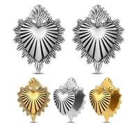 Generisch 2 Stück Titanstahl Ohr Tunnel 12mm mit Herz Anhänger - Punk Style Stecker für Gedehnte Ohren, Schwere Plug Tunnels Body Piercing Schmuck(Gold)