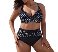 Generisch 2 teiler Damen Bikini Set Bauch Weg schwarz bauchweg schwimm Tshirt Tankini Push up Kleider Sale Badeanzug bügel Schwimmen mit Shorts sportlich Langarm Bademoden Grosse groessen