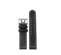 Generisch 20 mm 22 kompatibel mit Hamilton Khaki Aviation H77616533 H70615733 Uhrenarmband Leder Dunkelbraun Herrenuhrenarmband-Zubehör(A-black silver,20mm)