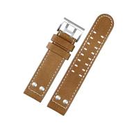 Generisch 20 mm 22 kompatibel mit Hamilton Khaki Aviation H77616533 H70615733 Uhrenarmband Leder Dunkelbraun Herrenuhrenarmband-Zubehör(B-khaki silver,20mm)