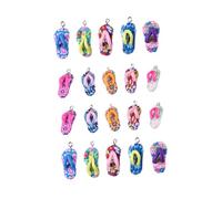 Generisch 20 Stück Ton Hängedeko Anhänger Flopschuhform Bunte Schmuckanhänger Selbstgemacht Schmuckherstellung Zubehör für Halskette Armband Geschenk