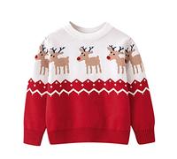 Generisch~2025 Kleinkind Jungen Mädchen Weihnachten Cartoon Winter Warm Strickpullover Langarm Weihnachten Tops Strickjacke Mantel Mädchen Dirndl Strickjacke (Red, 2-3 Years)