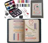 Generisch 2025 Neue Nähbücher für Anfänger, Stickstichbücher, Nähübungsanleitung, DIY-Stickset für Erwachsene, Hobby, Basteln, Familie, Stricken, Weben