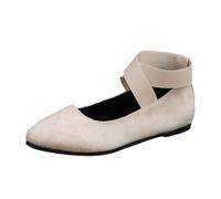 Generisch 2025 Slipper Damen Schuhe Sommerschuhe Sommer Damenmode Einfarbig Wildleder Elastische Freizeitschuhe EIN Slip-On Temperament Bequeme Schuhe Fidelio Damen Hallux (White 43)