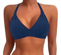 Generisch 2026 Damen Bikinioberteil Übergröße mit Volle Abdeckung für Große Oberweite als Sport BH Schwimmbekleidung (Navy, XL)