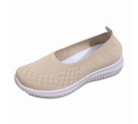 Generisch 2026 Damen Freizeitschuhe für den Alltag mit atmungsaktivem Gewebe geschlossener Zehenpartie vielseitiges Schuhwerk ideal für Frühling (Khaki, 42)