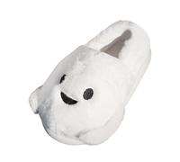 Generisch 2026 Damen-Hausschuhe mit Halloween-Aufdruck kuschelige Fleece-gefütterte Schlupfschuhe für drinnen draußen wärmende Wohnschuhe mit -Print rutschfeste Sohle Bequeme Unisex
