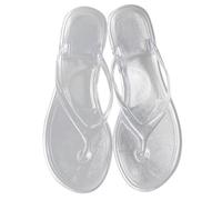 Generisch 2026 Damen Sommer Jelly Flip Flops Transparente Kristall Strandsandalen Mit Flacher Sohle Bequeme Hausschuhe Für Freizeit Erholung (Clear, 40)