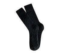 Generisch 2026 Dicke Warme Lange Stricken Socken Für Frauen Winter Retro Stil Kaffee Farben (Black, One Size)