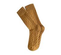 Generisch 2026 Dicke Warme Lange Stricken Socken Für Frauen Winter Retro Stil Kaffee Farben (Yellow, One Size)