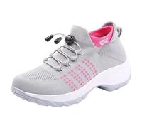 Generisch 2026 Neu Große, hochelastische, atmungsaktive Schuhe für Damen, Trendige, leichte Bordüren-Sockenschuhe, leichte Damenschuhe, Freizeitschuhe für Damen (38)