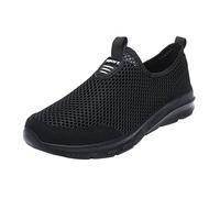 Generisch 2026 Sneaker Herren Mode Herren Turnschuhe Atmungsaktives Mesh Flach Schnür Freizeitschuhe (Black 42)