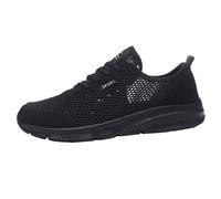 Generisch 2026 Sneaker Herren Neuheiten Mode Herren Turnschuhe Atmungsaktives Mesh Leichte Bequeme Freizeitschuhe (Black, 45)