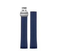 Generisch 21 mm PP-Kautschukarmband, kompatibel mit Patek Philippe Grenade AQUANAUT Serie 5167A/5168G Uhrenarmband-Zubehör(Blue-silver)