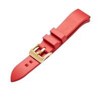 Generisch 21 mm Uhrenarmband aus Silikonkautschuk, kompatibel mit Rado Captain Cook Taucherarmband, Schwarz, Grün, Blau, das(Red gold,20mm)