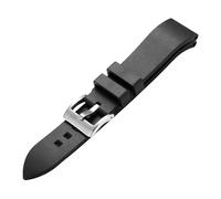 Generisch 21 mm Uhrenarmband aus Silikonkautschuk, kompatibel mit Rado Captain Cook Taucherarmband, Schwarz, Grün, Blau, das(Black silver,19mm)