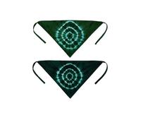 Generisch 2er Set Bandana Dreieck Kopftuch - Batik Grün | Leichtes Sommer-Dreiecktuch & Haarband für Damen, Herren & Teens