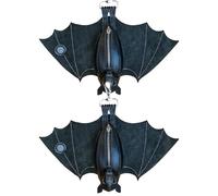 Generisch 2pack Gothic Bat Coin Purse Men,Bat Leather Coin Purse for Women,Hanging Zippered Pouch with Foldable Wings,20cm Keychain Wallet School Events Outdoor Activities Parties Gym