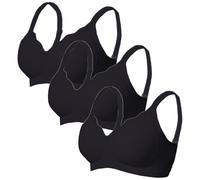 Generisch 3Er Pack Damen BHS Seamless BH Damen Set,Große Größen Push-Up Ohne Bügel Bra Bequem Atmungsaktiv Nahtloser BH mit Vollständiger Soft Bra für Alltag und Freizeit Dunkelblau,S